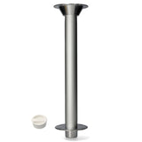 Tischträgerkomplettset - Aluminium eloxiert, Tischrohre 60 mm Durchmesser, vielfältige Ausführungen verfügbar - 60 - 80 cm (Optional mit Abdeckstopfen)