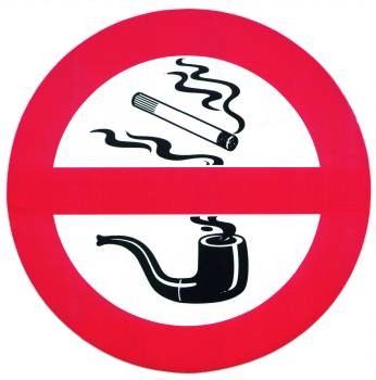 Hinweisschild Rauchen verboten Kunststofffolie selbstklebend 170 mm Durchmesser, Verbotsschild, langlebig
