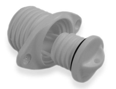 Drain plug plastic oval 53 mm white, boat plug, durable and reliable