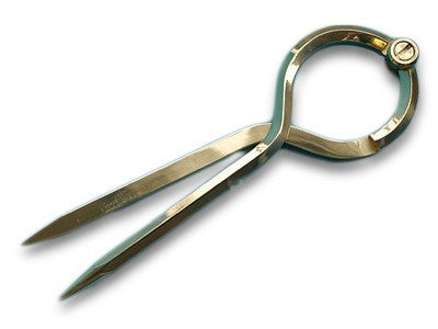 Einhandzirkel Messing poliert und zaponiert, Zirkel, Länge 190mm