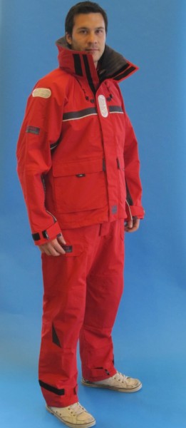 Komplettset Segeljacke Offshore XXL Rot Netzstoff gefüttert, Segelkleidung, verstärkte Ellbogen und Gesäßteile