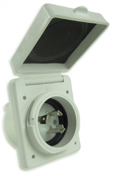 Landanschluss Steckdose männlich wasserdicht schlagfest glasfaserverstärktes Thermopolymer 16A 220V, Stecker, vernickeltes Messing