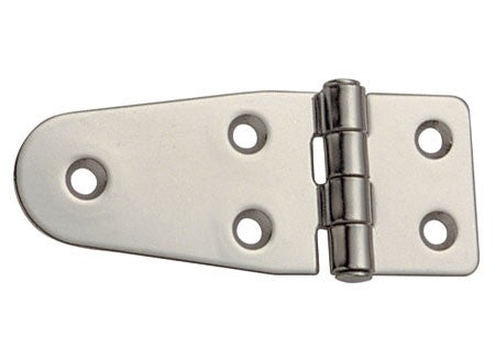 Hinge stainless steel, high gloss polished, furniture hinge, Piana Medium 95 x 39 mm