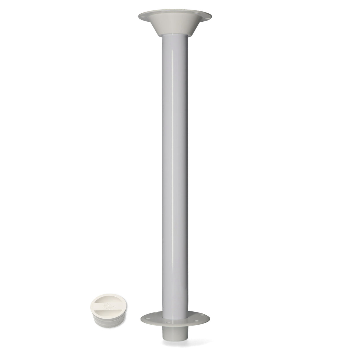 Tischträgerkomplettset - Aluminium eloxiert, Tischrohre 60 mm Durchmesser, vielfältige Ausführungen verfügbar - 60 - 80 cm (Optional mit Abdeckstopfen)