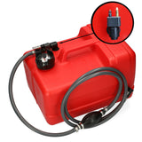Red fuel tank with Johnson &amp; Evinrude connection, manual level indicator, ISO-certified and chemical-resistant HDPE - 11.3 - 22 liters (optional with hose)