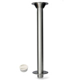 Tischträgerkomplettset - Aluminium eloxiert, Tischrohre 60 mm Durchmesser, vielfältige Ausführungen verfügbar - 60 - 80 cm (Optional mit Abdeckstopfen)