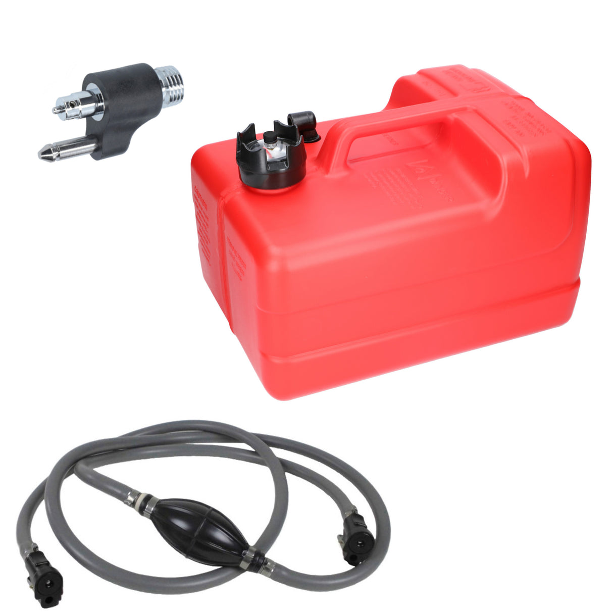 Yamaha Kraftstofftank 11,3 Liter mit Füllstandsanzeige, Benzintank, inkl. Anschluss-Adapter für Außenborder - (Optional mit Schlauch)
