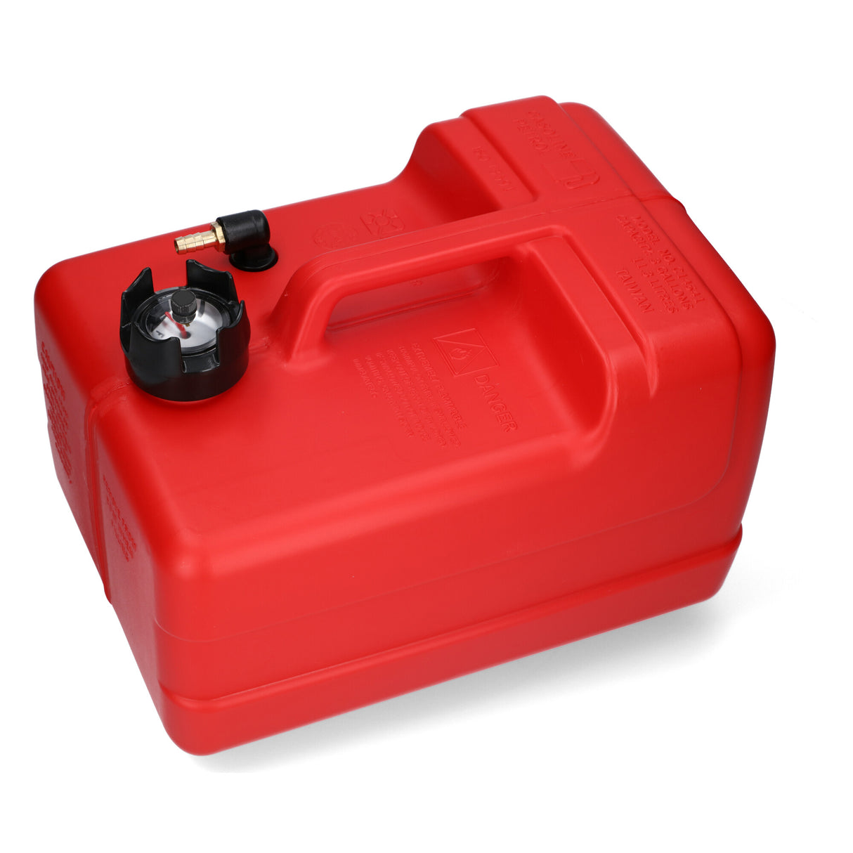 Red HDPE 11.3 l fuel tank, ISO-certified, excellent chemical resistance - (Optional with accessories)