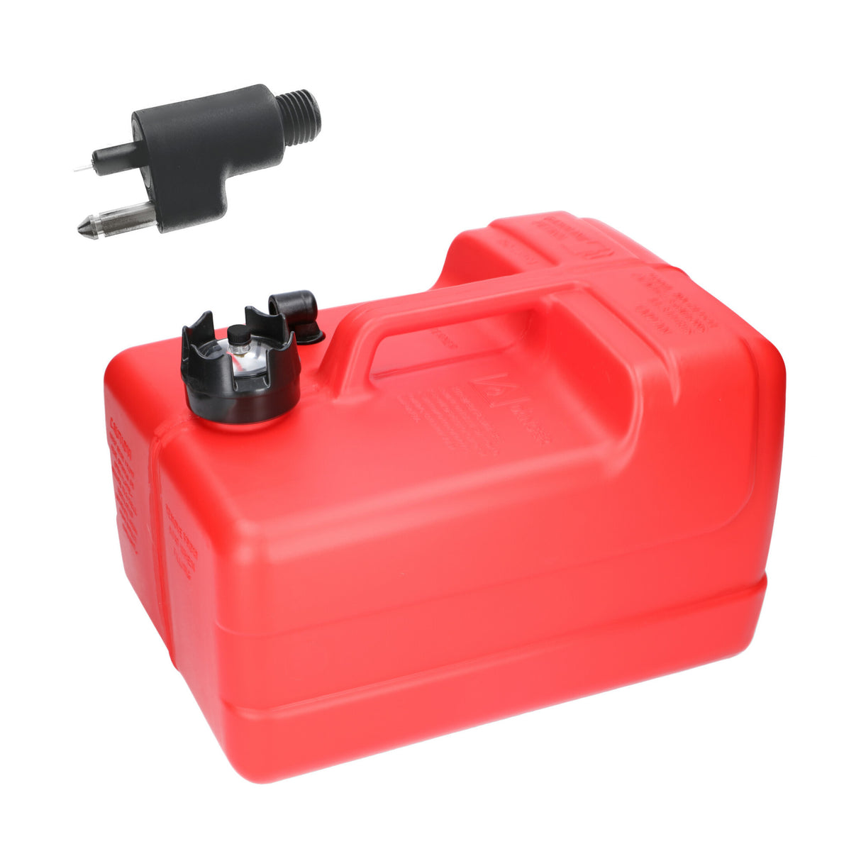 Johnson Kraftstofftank 11,3 Liter mit Füllstandsanzeige, Treibstoffbehälter für Außenborder, inkl. Anschluss-Adapter - (Optional mit Schlauch)