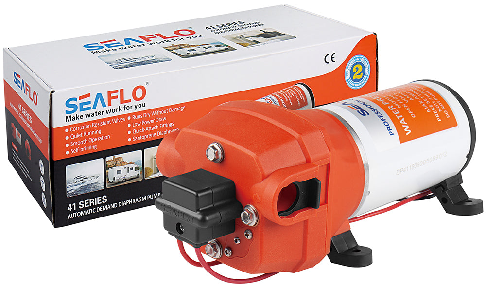 SEAFLO® Druckwasserpumpe 17 l/min 12/24 V, 4-Kammer-Membranpumpe, hohe Effizienz und Langlebigkeit - (Optional mit 12/24 V)