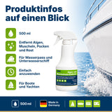 awn Algen- & Muschelentferner, für Unterwasserschiff, Wasserpass und Antrieb, 500 ml
