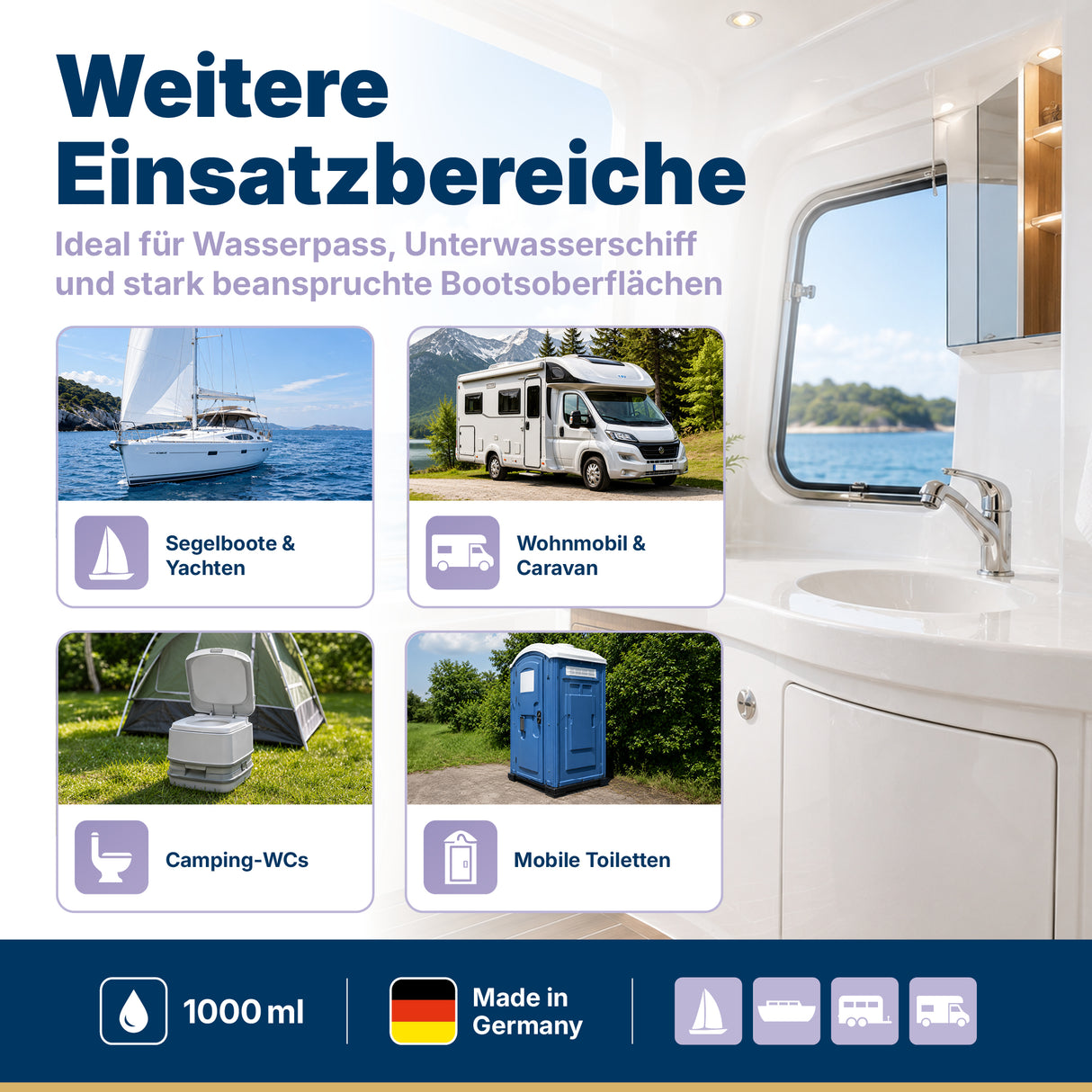 awn Spülwassertank-Zusatz für mobile Toiletten mit Lavendelduft, 1 Liter