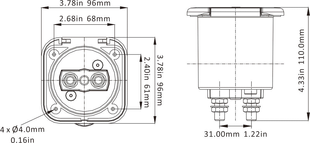 SEAFLO Battery Switch 1250 A Heavy Duty Battery Isolator Switch, Battery Switch, Impact-resistant UV-resistant ABS plastic, Splash-proof