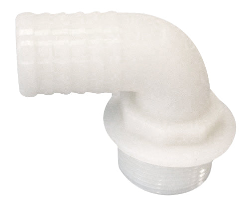 Tankanschlussstück 1-1/4" 90° Nylon Schlauchanschluss, Schlauchverbindungsstück, für 38 mm Innendurchmesser, weiß