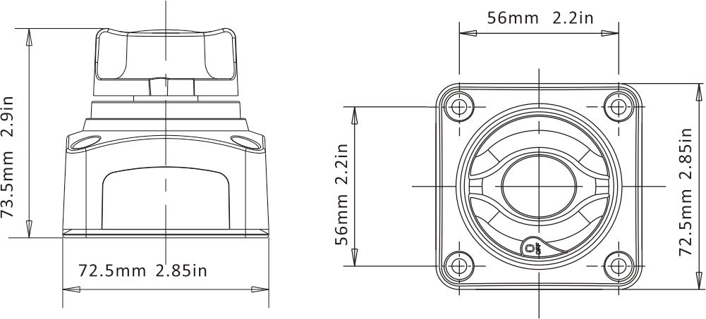 SEAFLO ® Batterie Hauptschalter 1250 A Aufbau Batterie-Hauptschalter