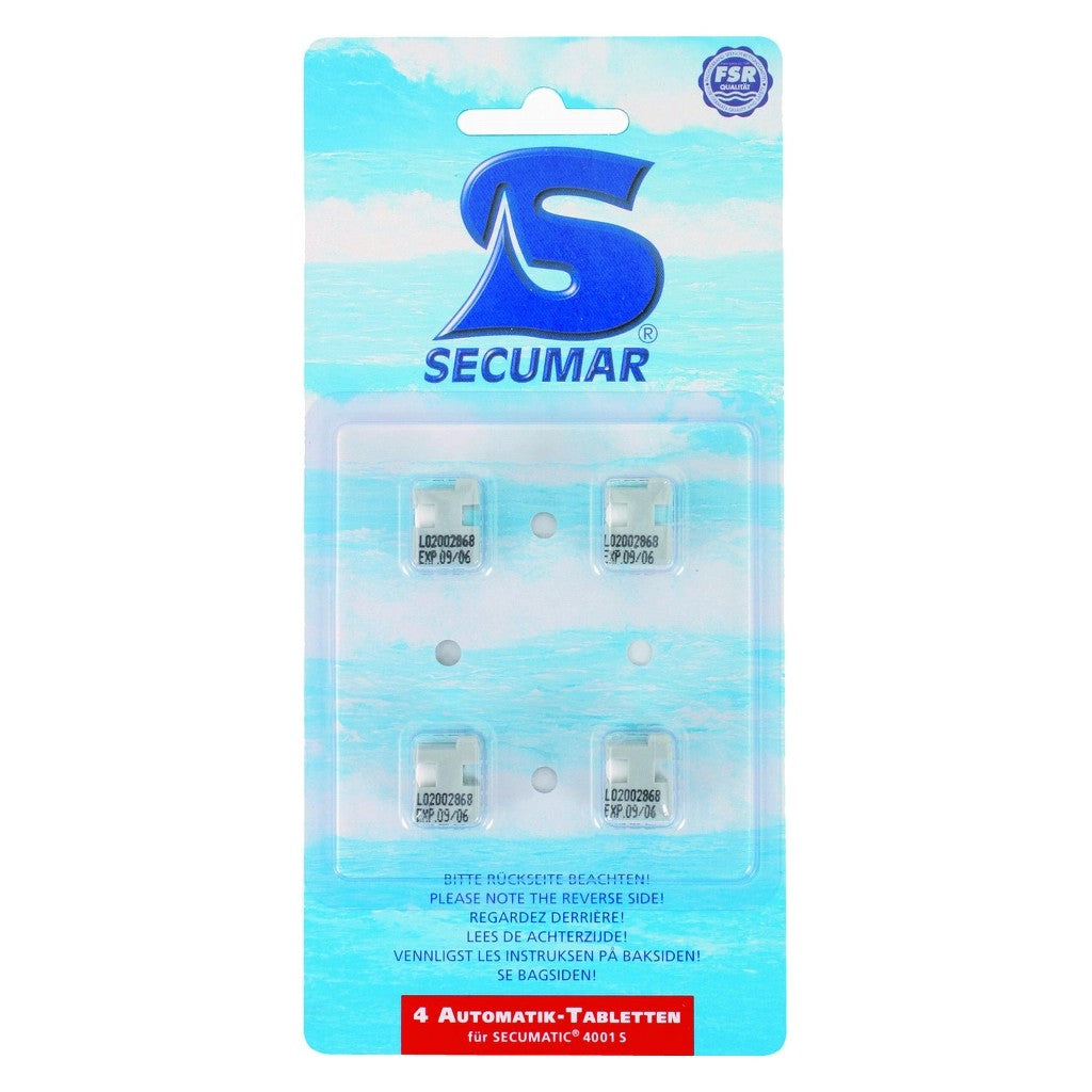 SECUMAR Automatiktablette 4001S für SECUMAR Survival 220 und Ultra 170, 4er Set