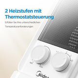 Midea NTY 20-22 E (WH) Keramik Heizlüfter 2000 Watt mit Eco-Modus