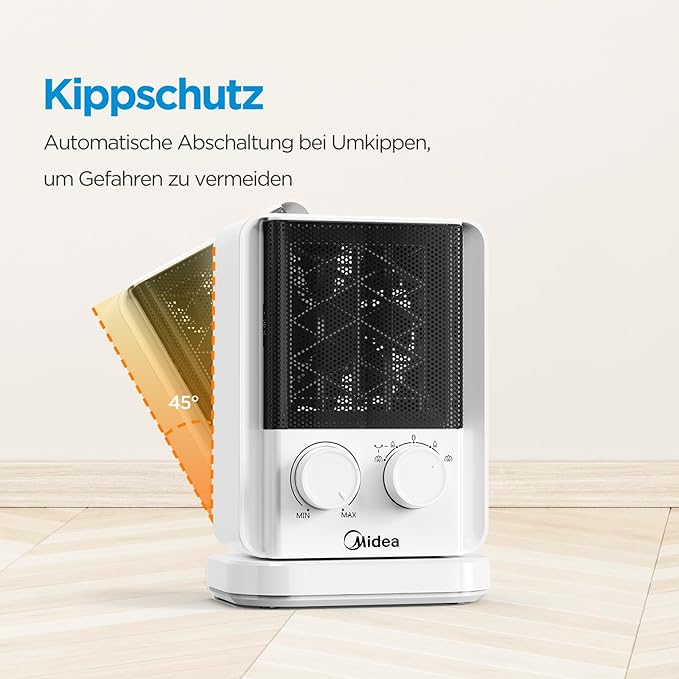 Midea NTY 20-22 E (WH) Keramik Heizlüfter 2000 Watt mit Eco-Modus
