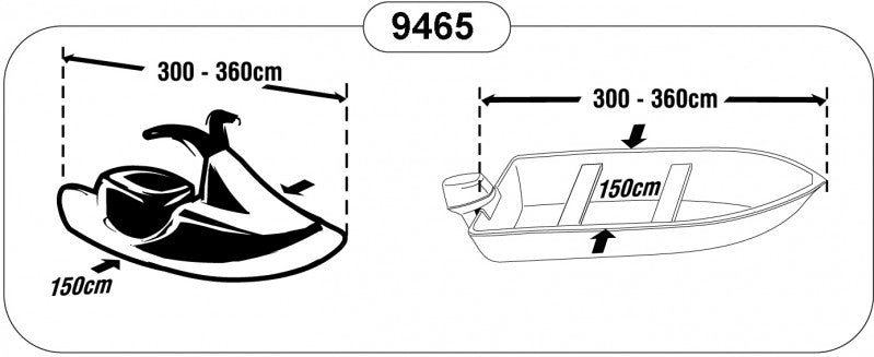 SeaCover Persenning Boot-Abdeckung Polyester 420 D wasserfest, Boot-Verdeck, Schutz vor Regen und Sonne