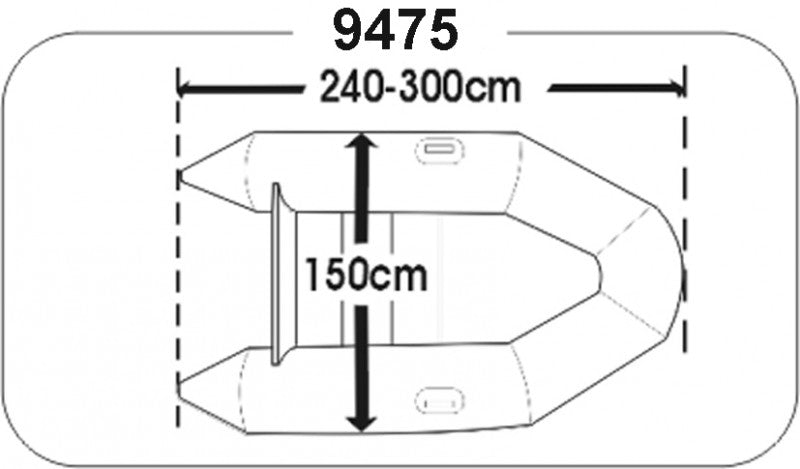 SeaCover Persenning Junior 420D Polyester, Bootsabdeckung, inkl. D-Ringe und Aufbewahrungstasche