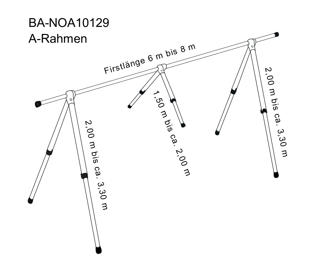 NOA Planen A-Gestell, vers. Längen wählbar