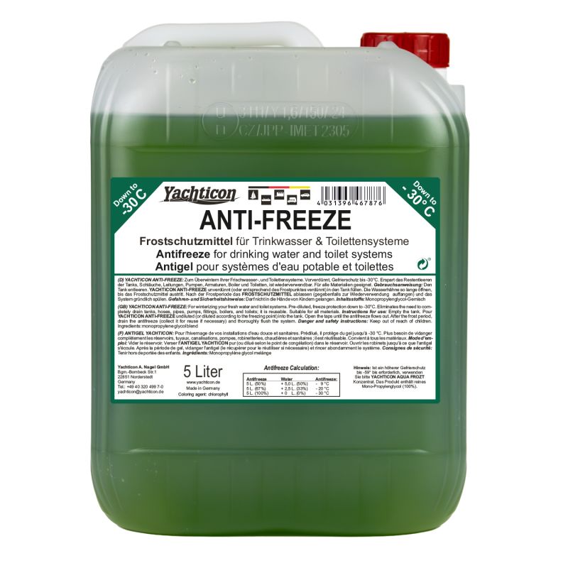 Yachticon Organic Anti-Freeze Frostschutz Trinkwasser & WC, 5 L