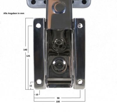 Auxiliary engine mirror outboard motors stainless steel 10 HP, height-adjustable mirror mount, highly polished