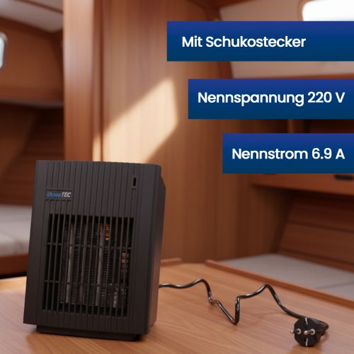 OceanTEC Keramikheizer mit Ventilatorfunktion, Heizlüfter, Überhitzungsschutz & ECO MODE