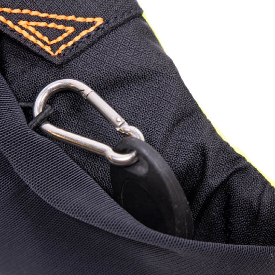 SECUMAR FREE 100, Hüftgürtel für Schwimmer & SUP, 100N Auftrieb, manuelle Auslösung, CE, mit CO₂-Patrone, schwarz/orange