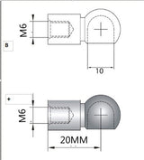 Stahl-Kugelkopfaufnahme für Gasdruckfeder M6