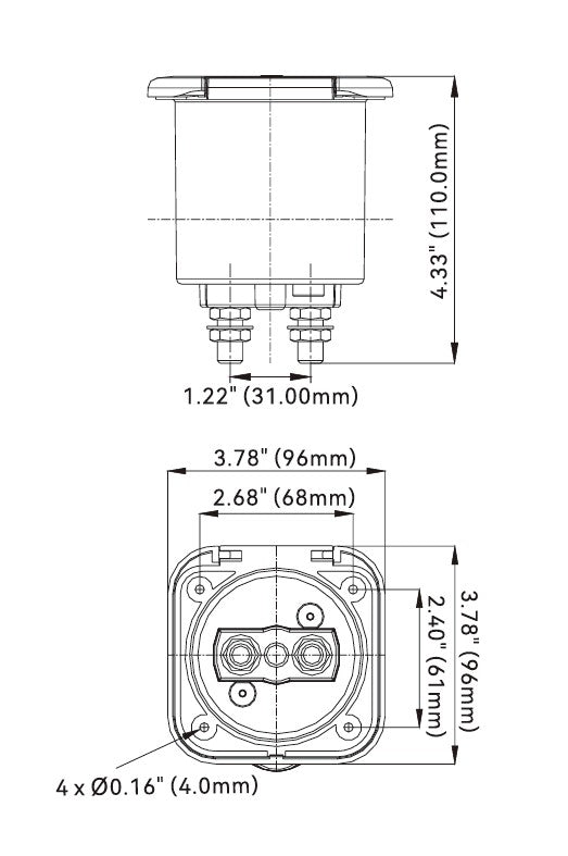 SEAFLO ® Batterie-Schalter 1250 A Heavy Duty Batterie-Trennschalter