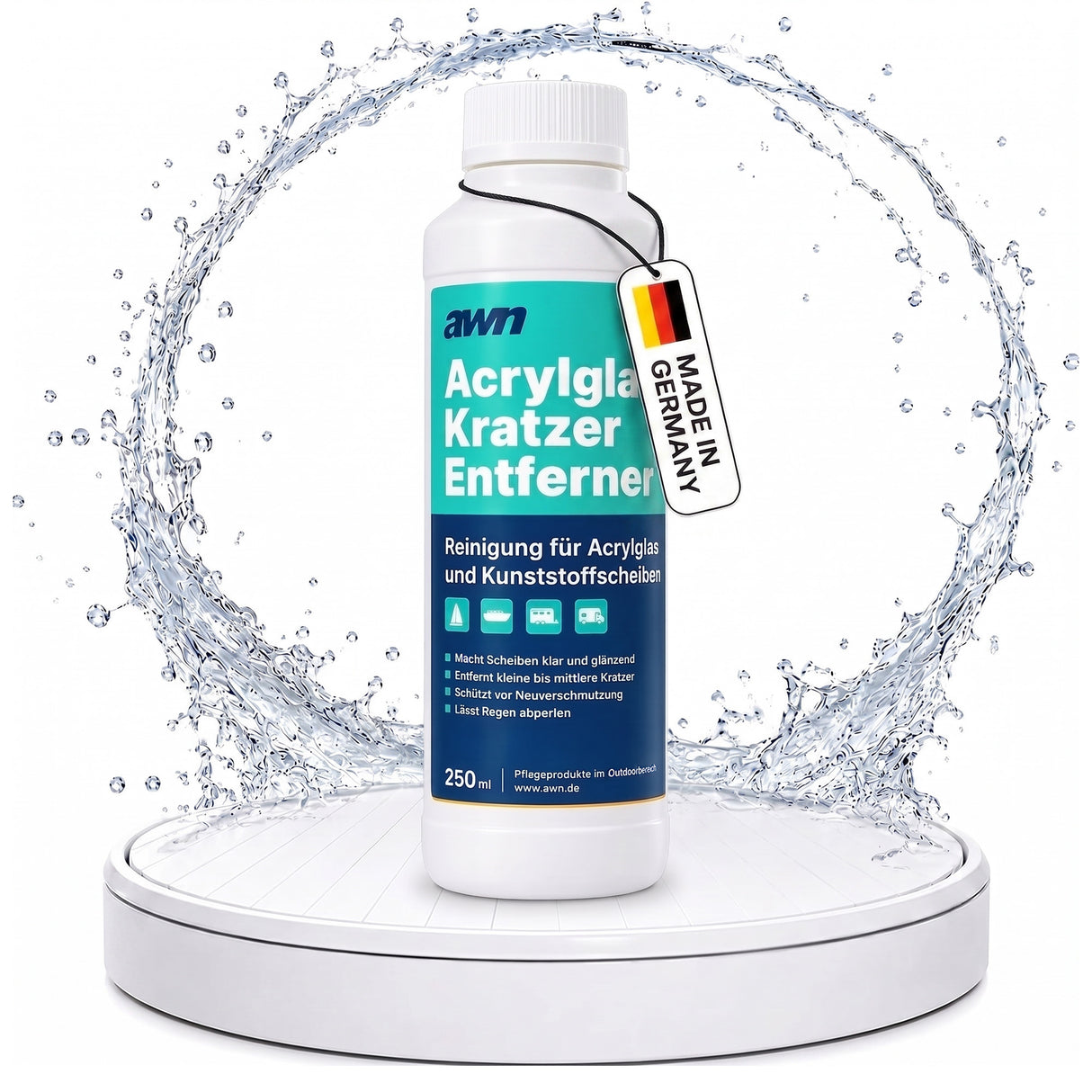 awn Acrylglas Kratzer Entferner, entfernt Kratzer und Verfärbungen, für Acrylglas und Polycarbonat, 250 ml