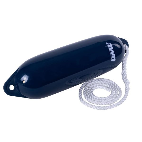 Awning long fender with fender line – Effective protection for the side and hull, high-quality boat fender, easy installation – Ø 14x53 cm – Ø 20x63 cm, burgundy, grey, dark blue, blue, black, white, green