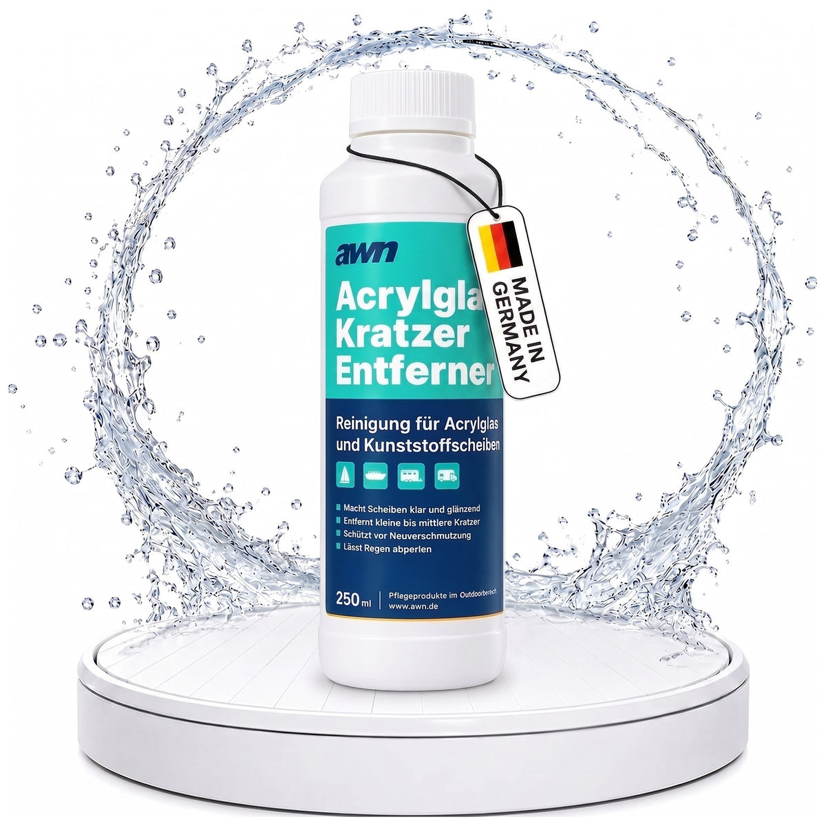 awn Acrylglas Kratzer Entferner, entfernt Kratzer und Verfärbungen, für Acrylglas und Polycarbonat, 250 ml