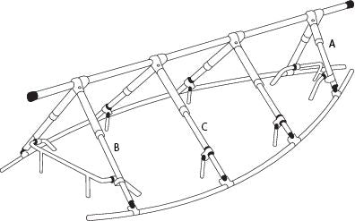 NOA Winterlageplanen-Überhanggestell, Schutzgestell, optimaler Schutz für Boote, vers. Längen wählbar