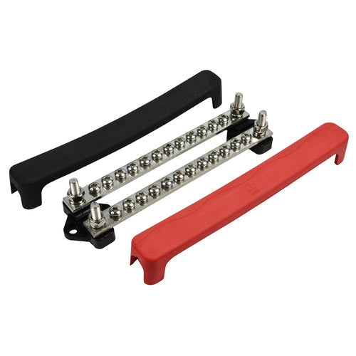 BEP Sammelschiene doppelt 12x 4mm Schraubklemme, Verteilerleiste, flammresistente Kunststoffabdeckungen