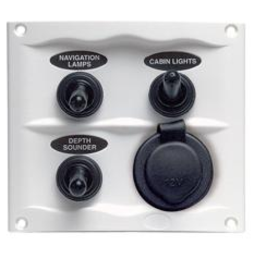 BEP Schalttafel Wasserdicht 3x On/Off, Schalterpanel, Weißheit und Sicherheit