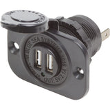 Blue Sea Ladegerät Dual USB 2.1A 12/24V, USB-Ladegerät, Korrosionsbeständigkeit und Kompatibilität mit den meisten Mobilgeräten