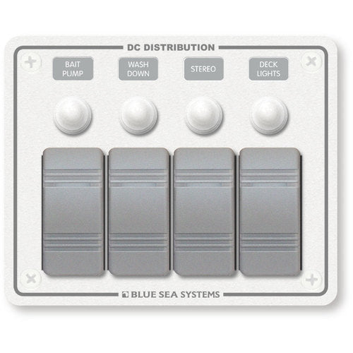 Blue Sea Leistungsschalter Wasserbeständig, Contura Schalter, IP66-Schutz, Zündgeschützt, LED-Anzeige
