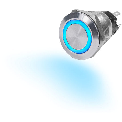 Druckknopf-LED-Ringschalter 10A Blau, LED-Schalter, langlebig und vielseitig