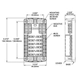 Blue Sea Sicherungsblock 12 Schaltkreise Flachsicherung, Verteilerbus Bolzen 10-32, für ATO/ATC-Sicherungen, Modelle mit/ohne Abdeckung, ABYC/USCG-konform