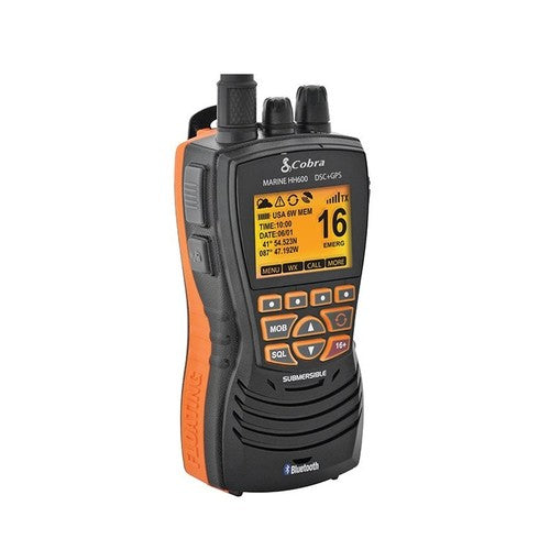 Cobra Handfunkgerät GPS & DSC Funkgerät, schwimmfähig & Bluetooth-fähig, Notfallstroboskop