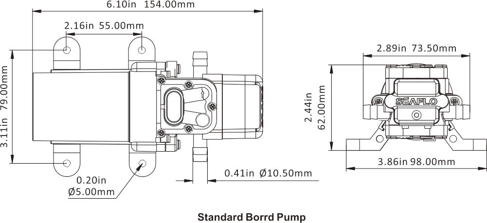 SEAFLO ® Druckwasserpumpe 2_6L/Min. 12 V_ 4_8 bar