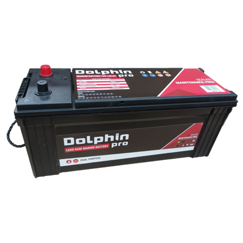 Dolphin PRO Marine Battery 140Ah 12V, boat battery, maintenance-free and high starting power