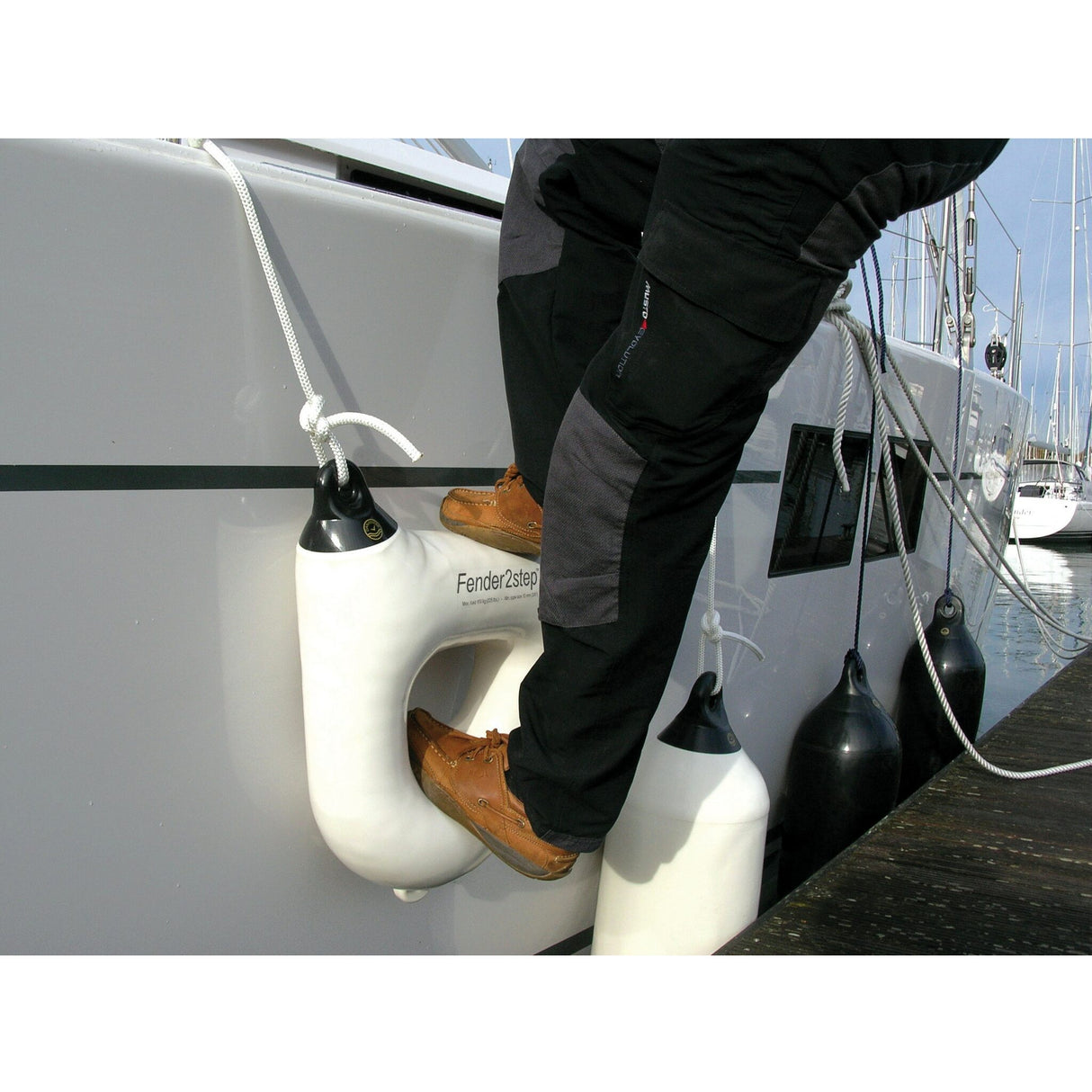 Danfender Fenderstep 2-step boarding aid, practical solution for access - blue or white