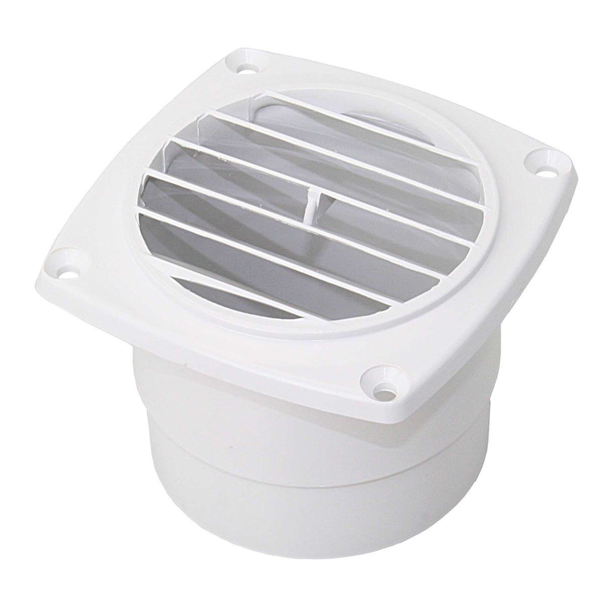 Ventilation grille with hose connector, plastic fan, for air hose applications - 75 mm/3" or 102 mm/4"