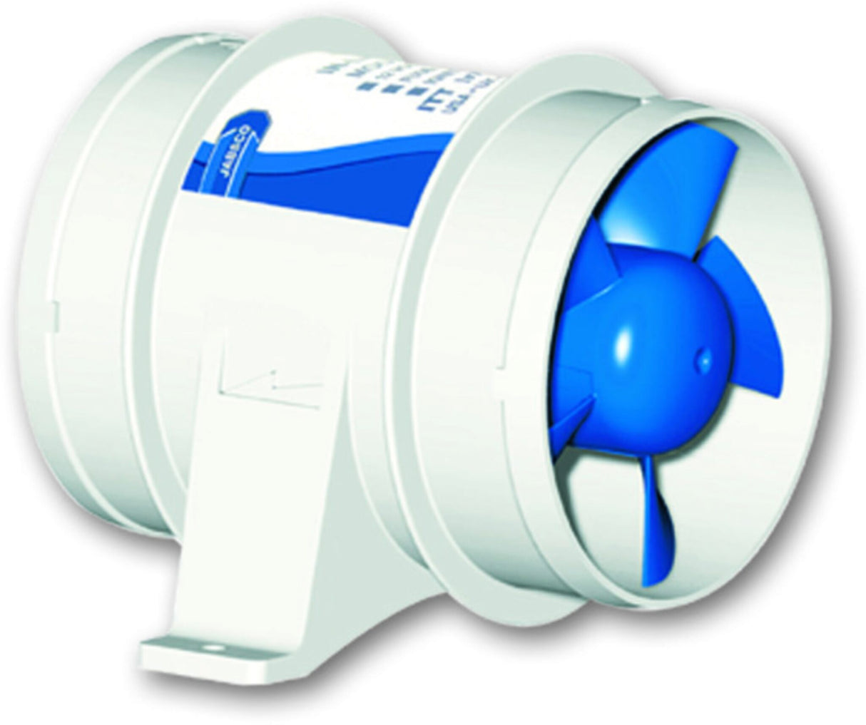 Jabsco in-line blower for reliable ventilation, electric fan with corrosion-resistant housing and maintenance-free continuous operation - 12 V or 24 V (optional with hose connection Ø 75 mm or Ø 100 mm)