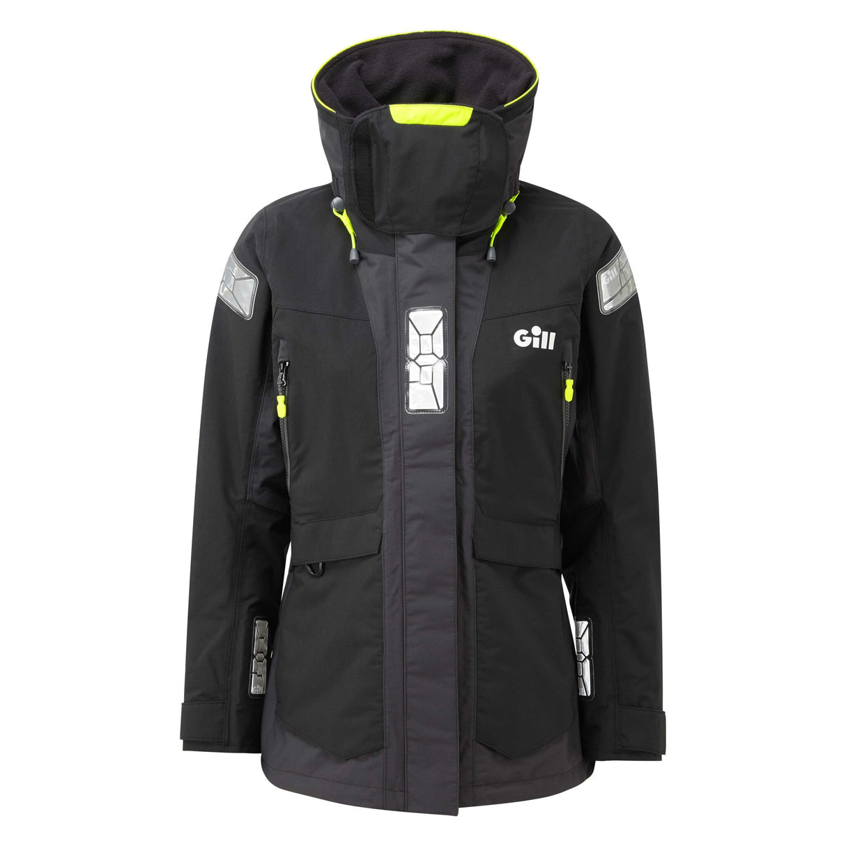 GILL Damen Offshore-Jacke OS24, winddicht, wasserdicht, atmungsaktiv, hochseegeeignet, Fleece-Kragen für warme Isolation - 36 - 44, graphit oder rot