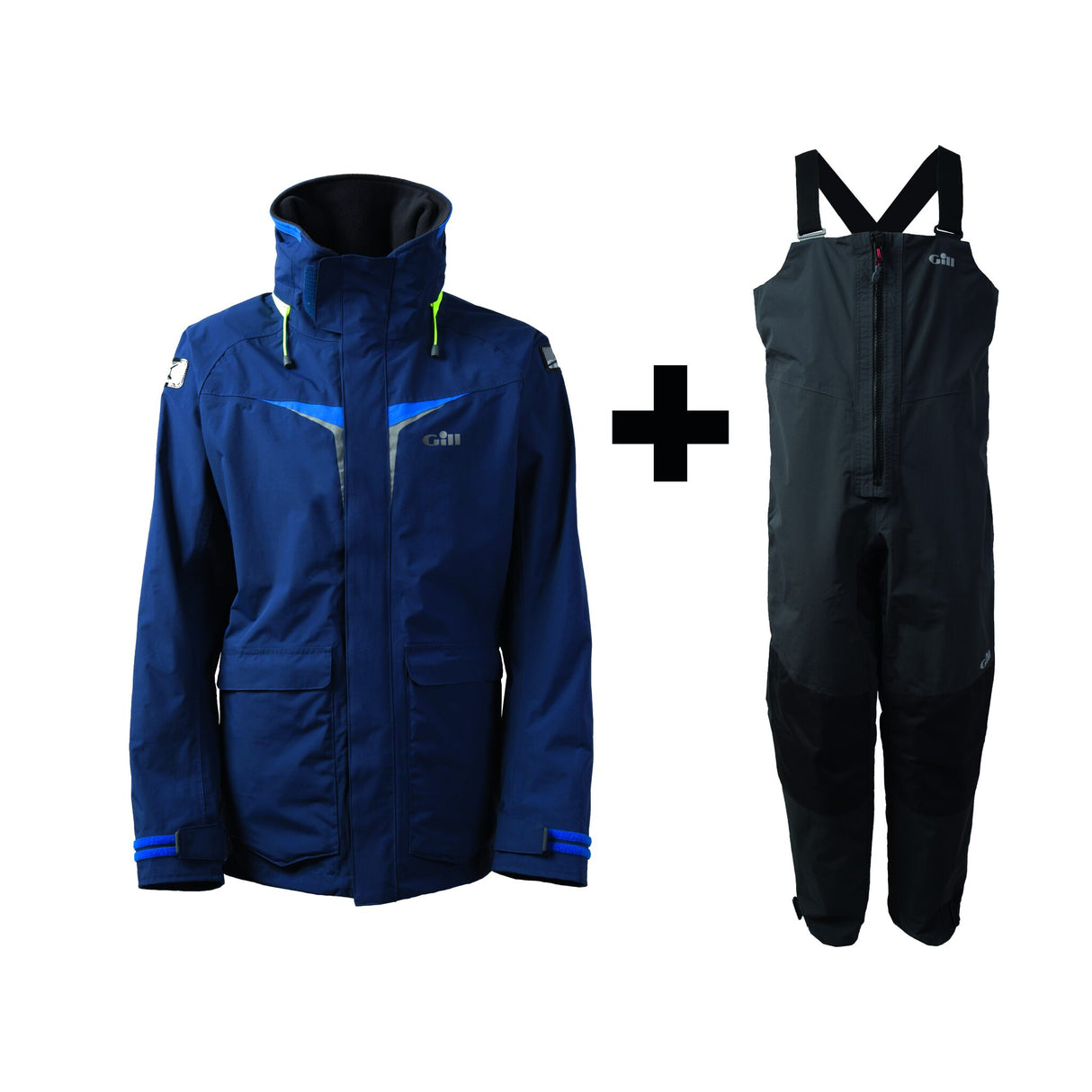 Gill Coastal-Set Herren: Segeljacke OS3 und Hose, wasser- und winddicht, modisches Design mit hohem Tragekomfort - S – XXL rot, navy