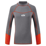 Gill Kinder-UV-Langarmshirt Pro Rash Vest, UV-Schutz 50+, schnell trocknend, maximaler Komfort und Bewegungsfreiheit - JL – JM, grau-melange oder orange